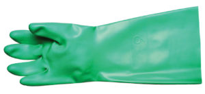 13" GREEN FLOCK LINED NITRILE GLOVE - LARGE, (12pairs/package) - S4174